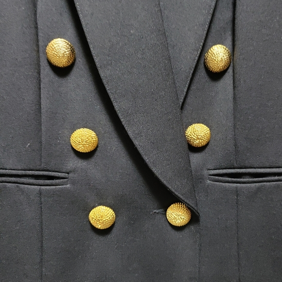 Devonshire Cream Military Black Double Breast Dress Blazer UK 10 - Picture 4 of 11